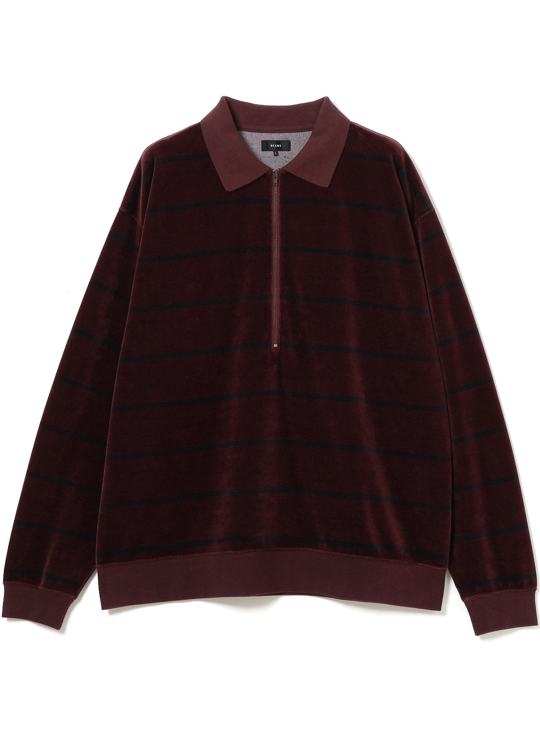 Velour Striped Polo Shirt