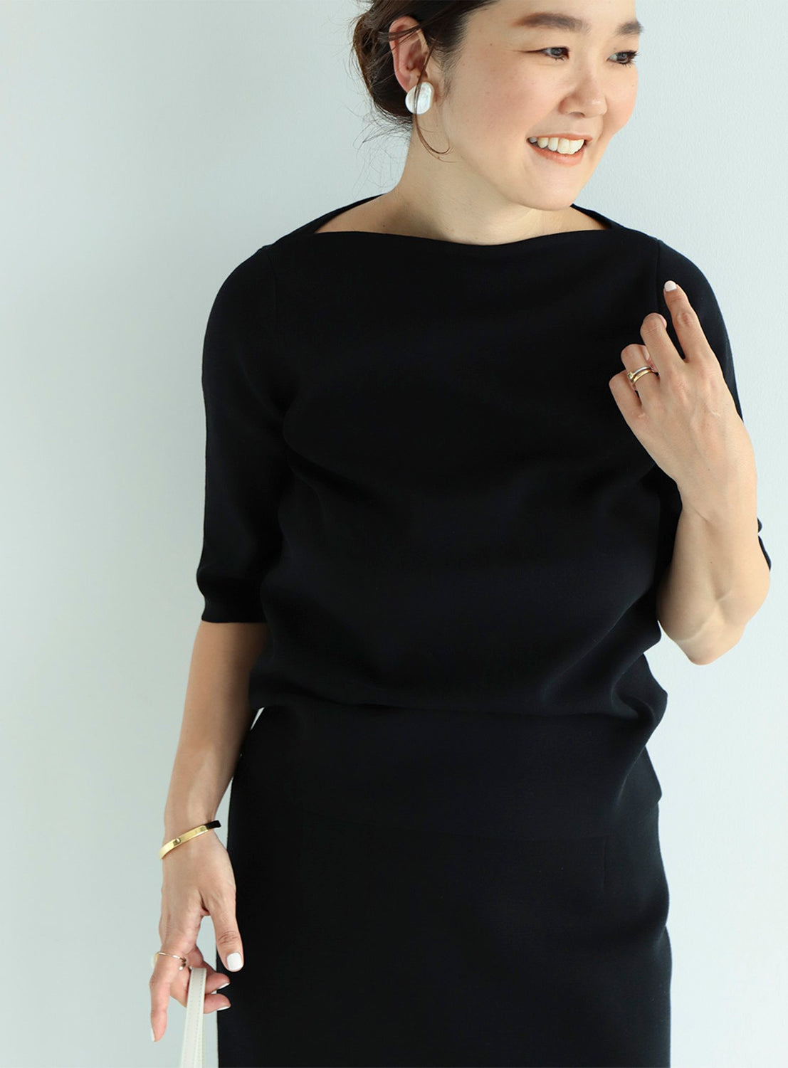 Simple Boat Neck Knit .M