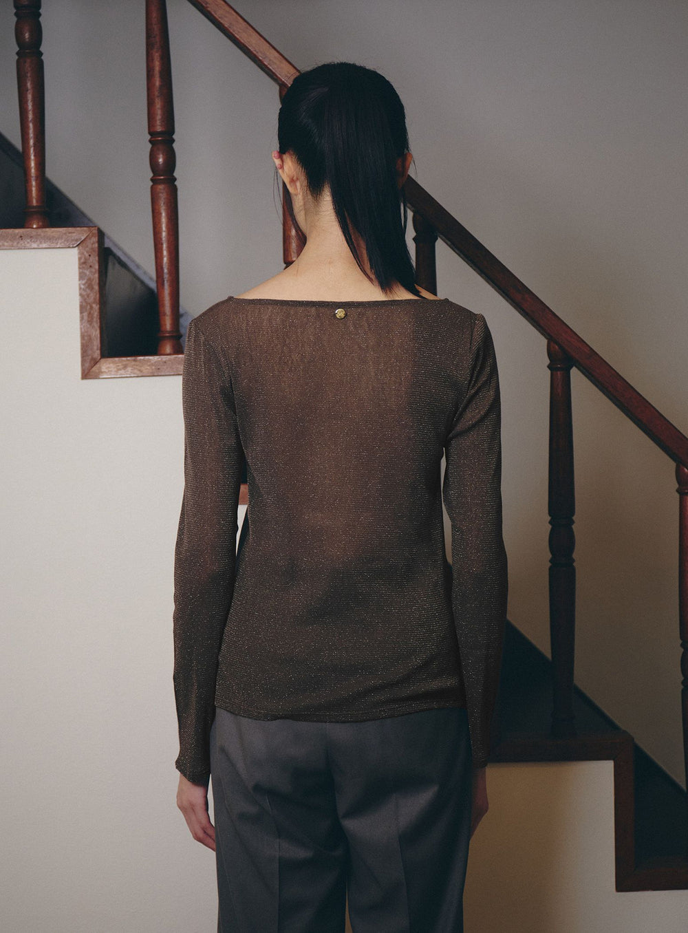 BEAMS SALON / KiraKira Sheer Long Sleeve Top