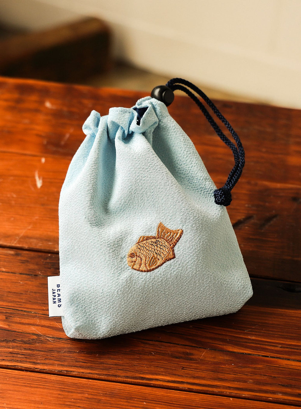 Wagashi Embroidered Drawstring Pouch