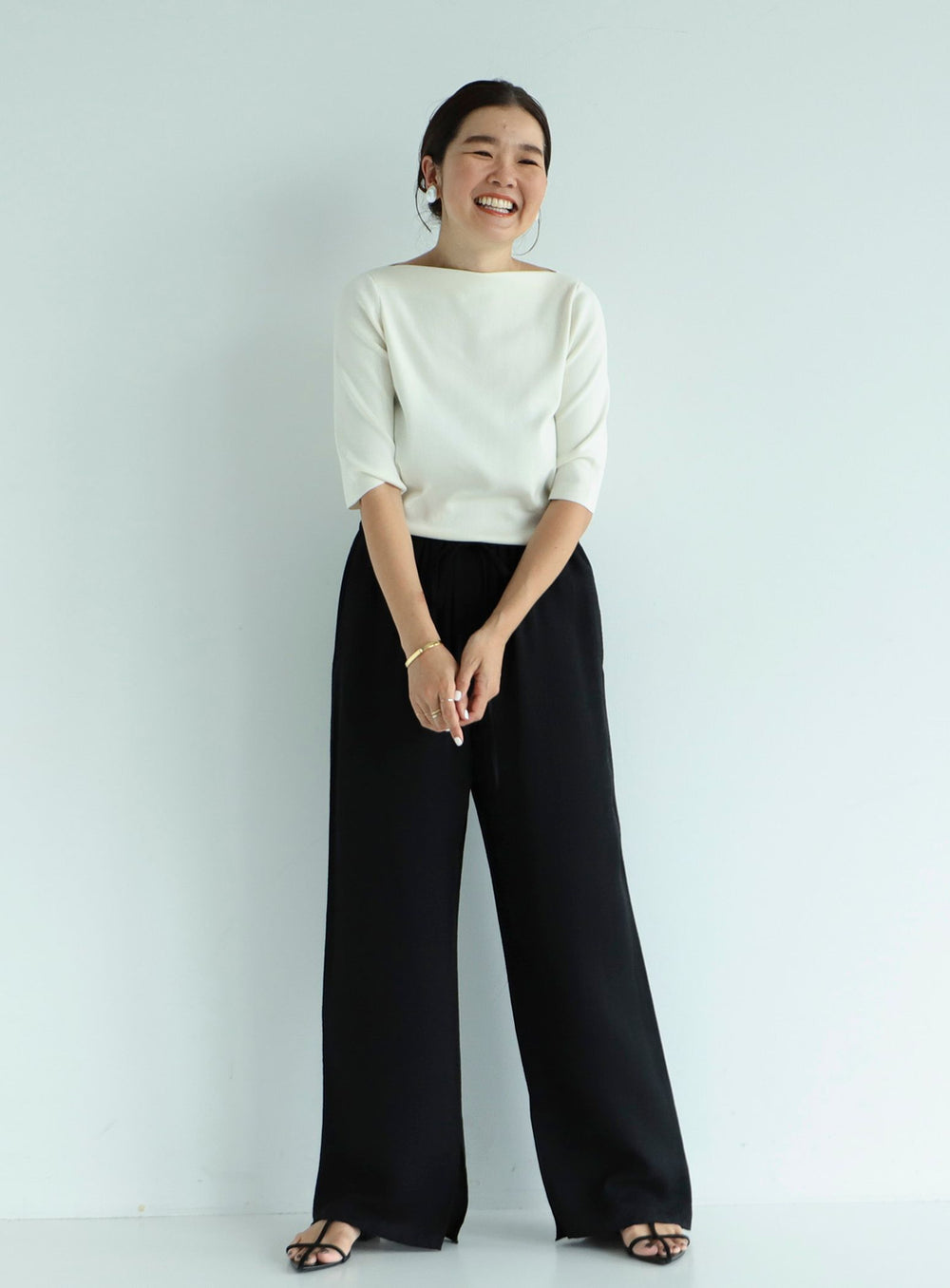 Simple Boat Neck Knit .M