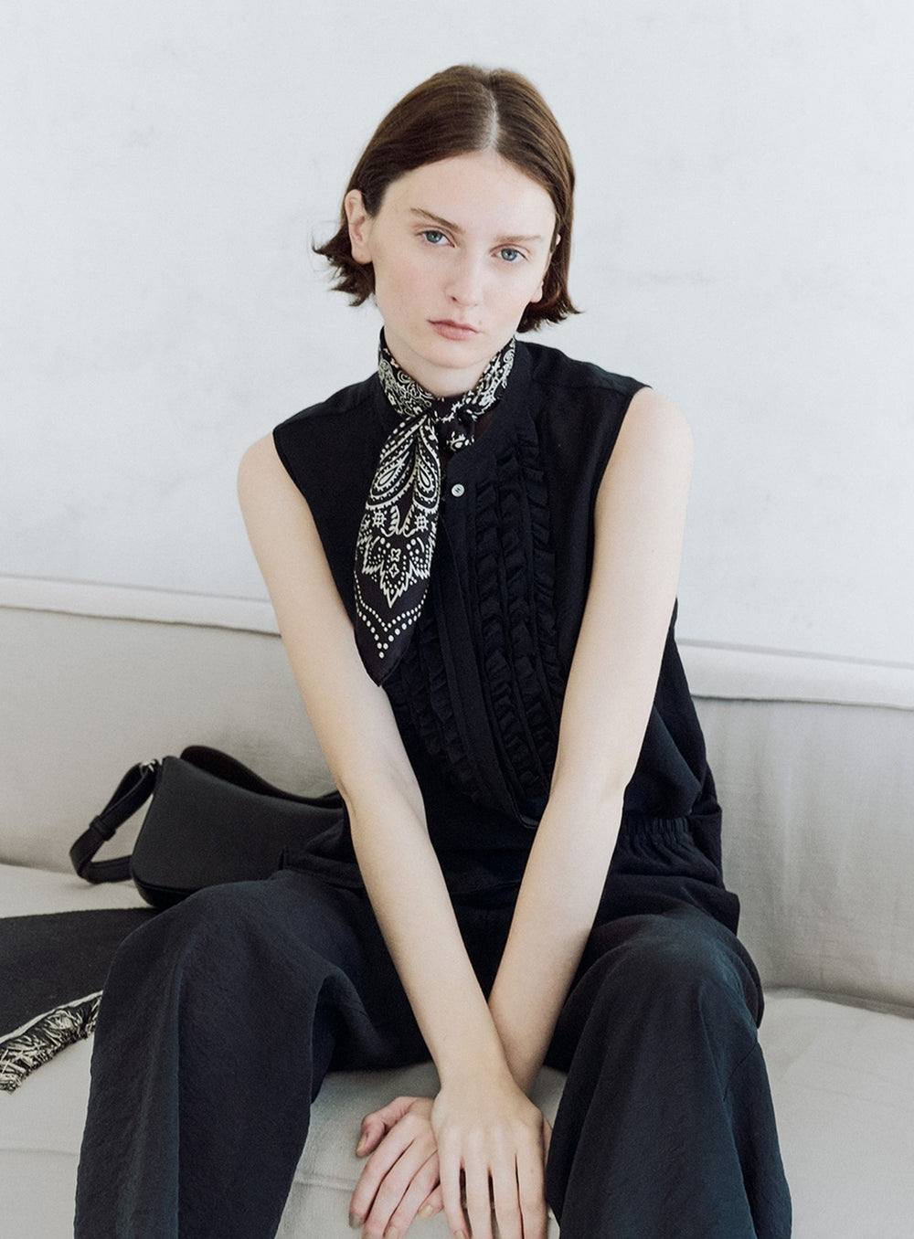 Rayon Linen Frill York Blouse