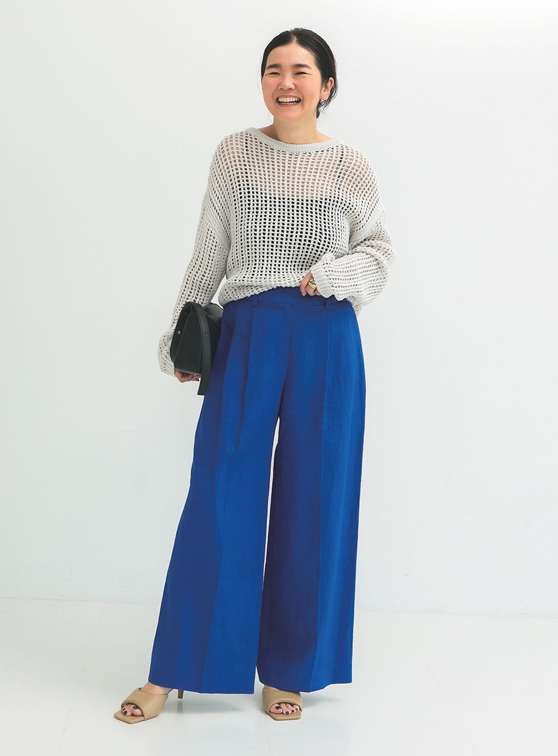 Simple Linen Wide Pants .M
