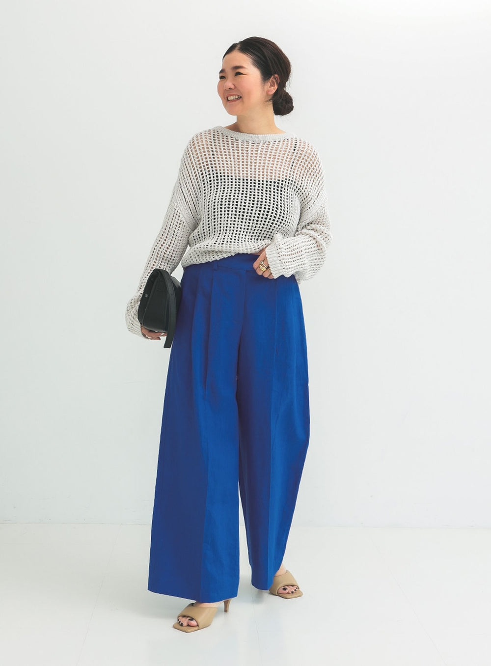 Simple Linen Wide Pants .M