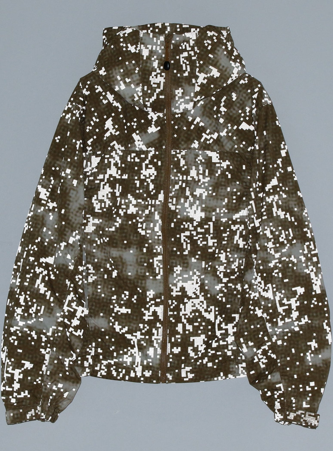 Wide Fit Digital Mosaic Zip-Up Tech Hoodie