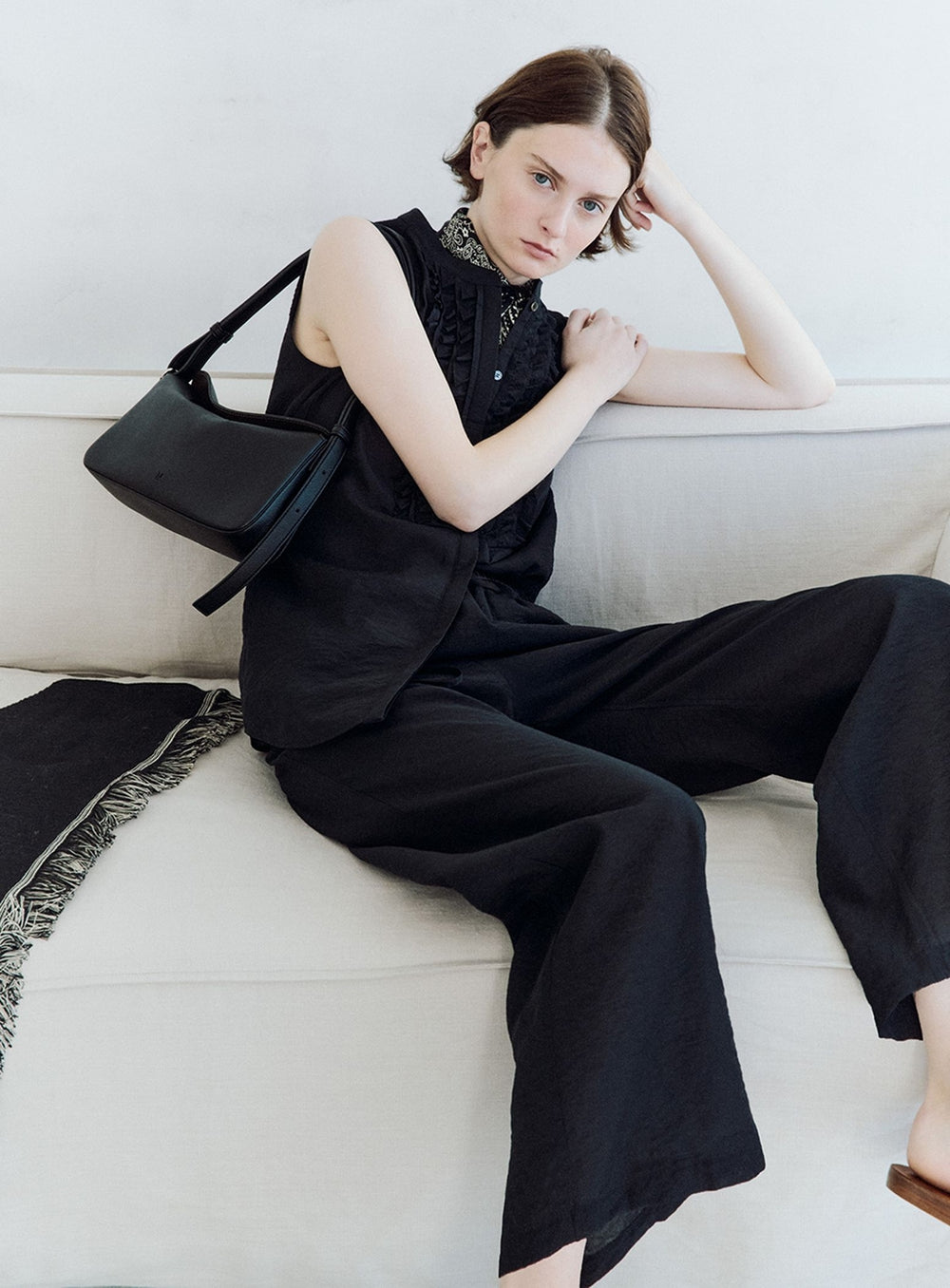 Rayon Linen Drawstring Easy Pants