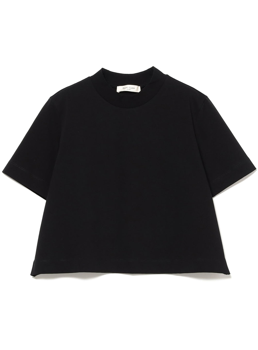Mock Neck Cropped T-Shirt