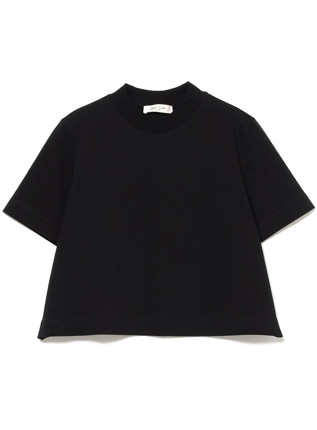 Mock Neck Cropped T-Shirt