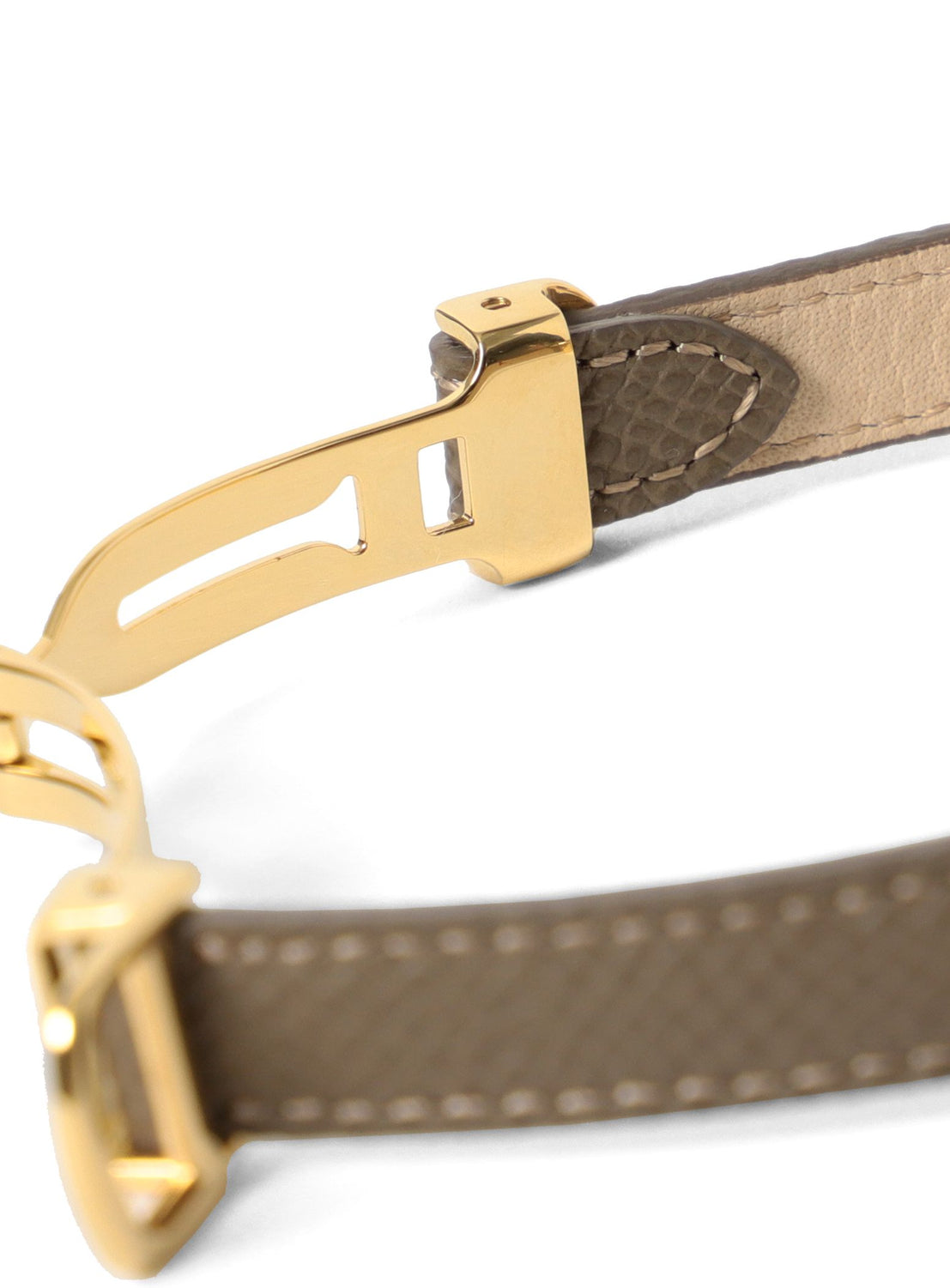 D-Buckle Leather Watch