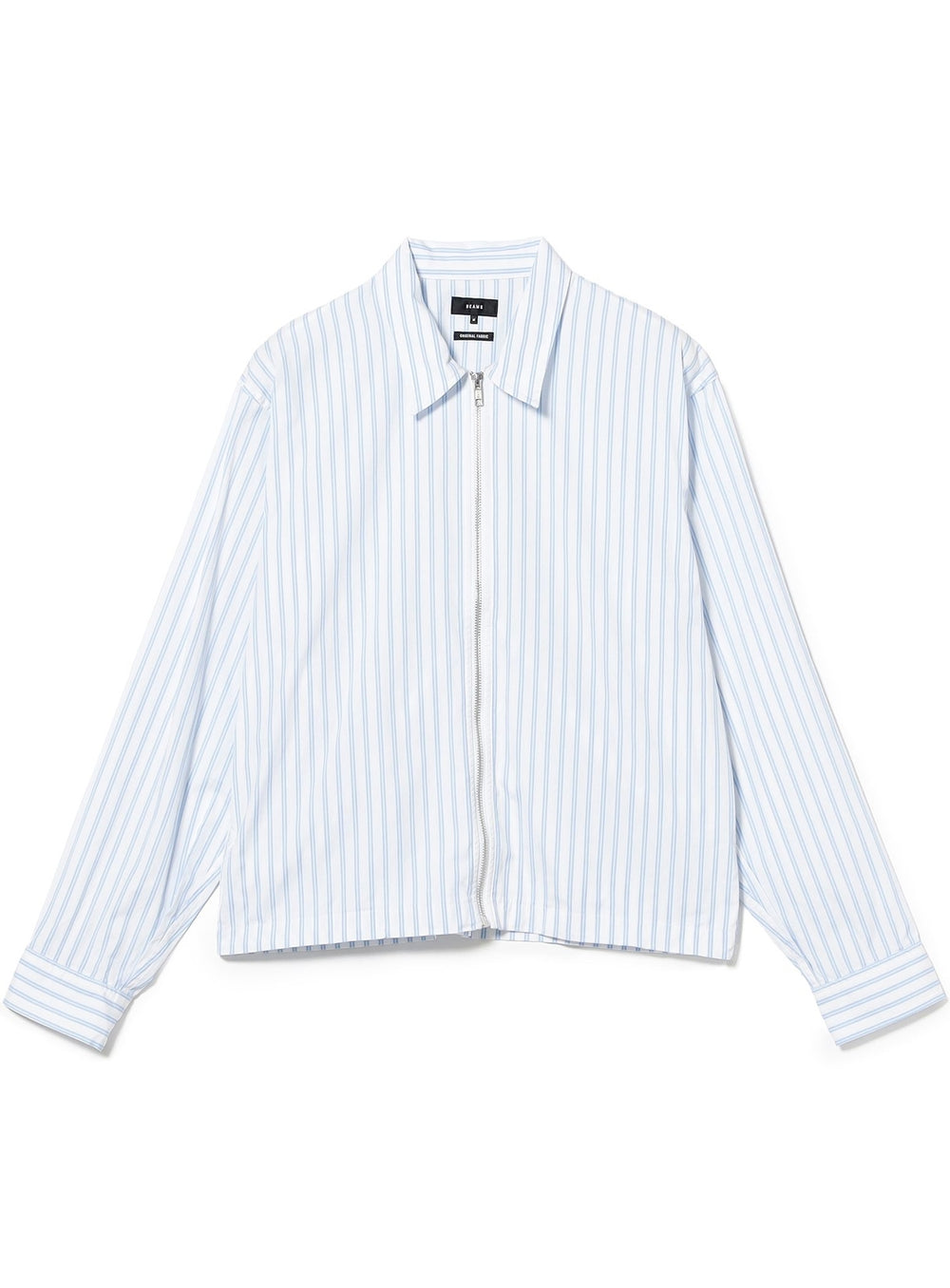 เสื้อเชิ้ตลายทางแบบซิปหน้า