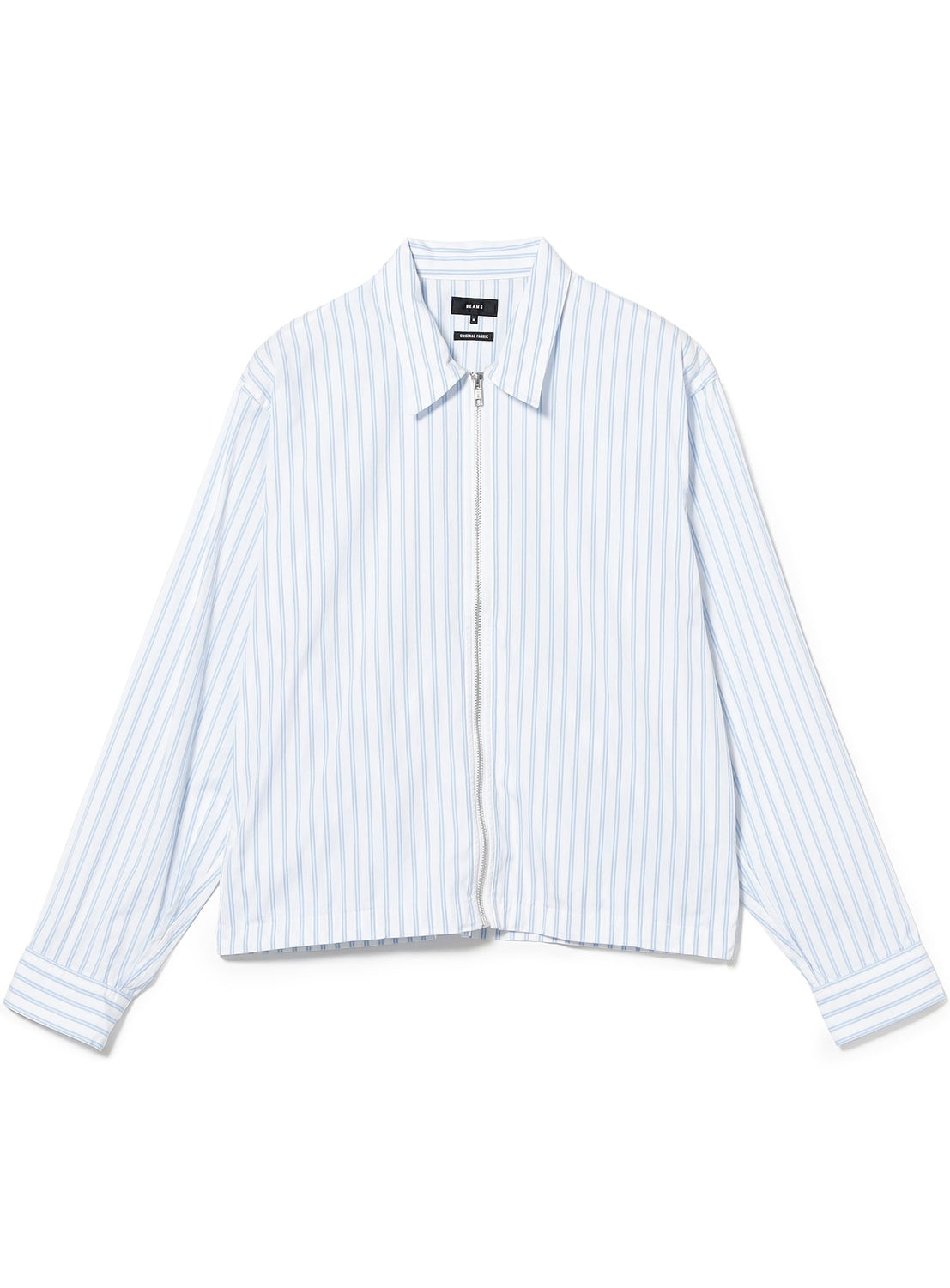 เสื้อเชิ้ตลายทางแบบซิปหน้า