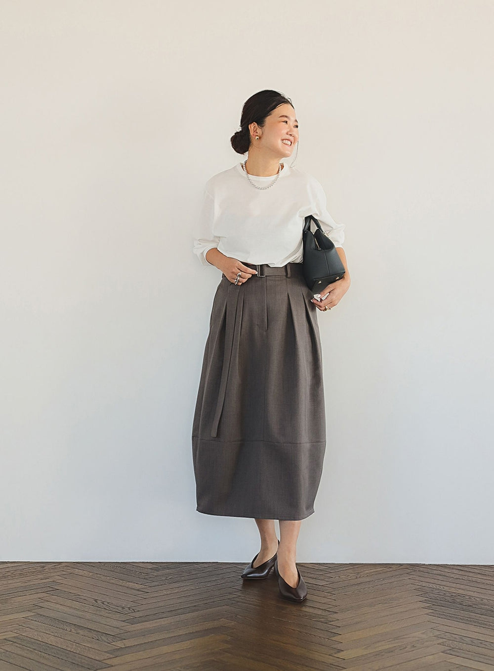 Belted Cocoon Skirt