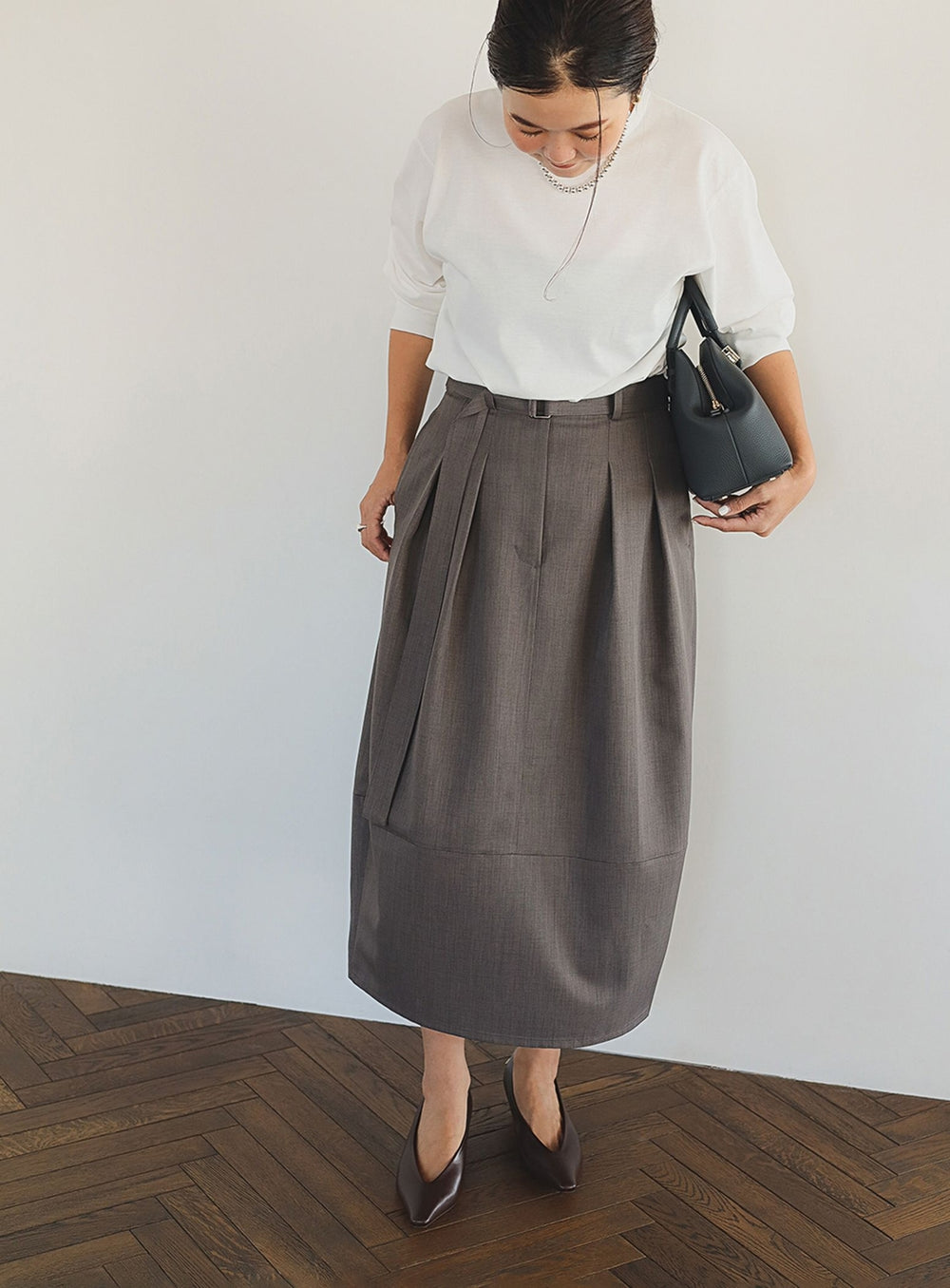 Belted Cocoon Skirt