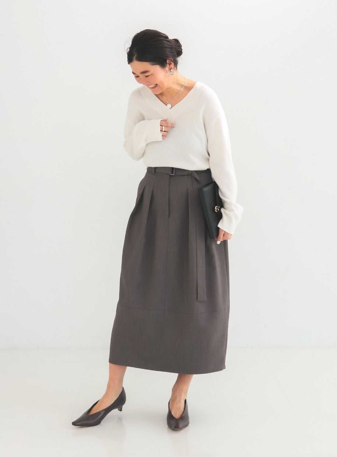 Belted Cocoon Skirt
