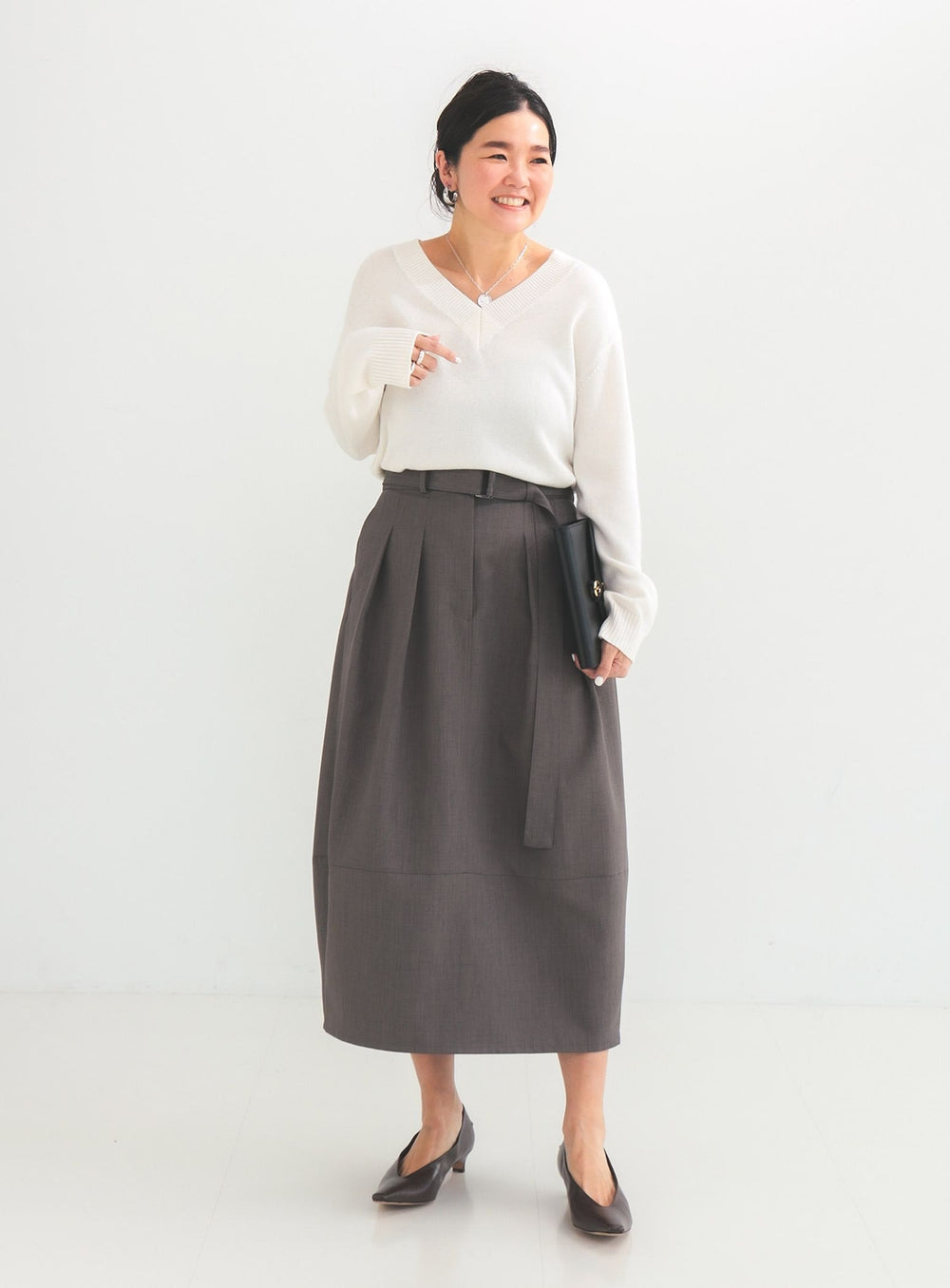 Belted Cocoon Skirt