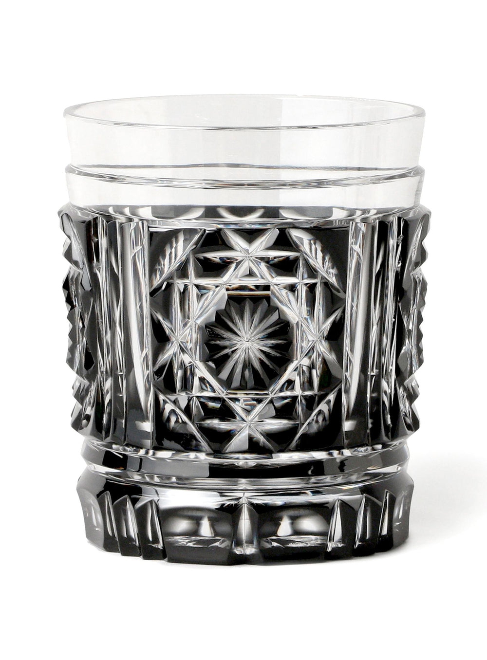 Bino Takumi Glass Studio Deshimaru / Satsuma Kiriko Tumbler (Black)