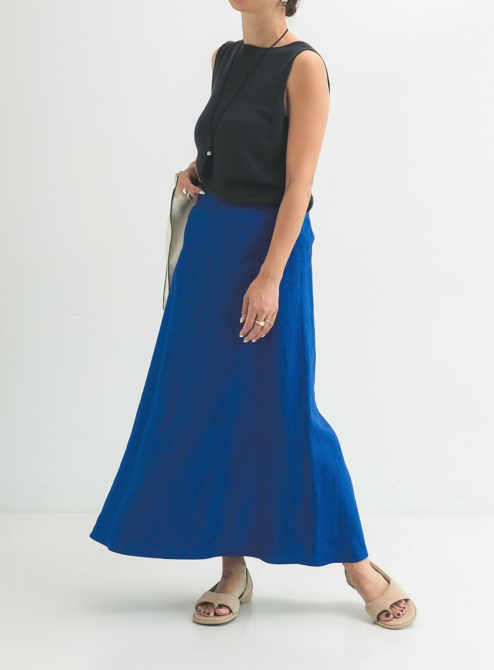 Simple Linen Skirt .M