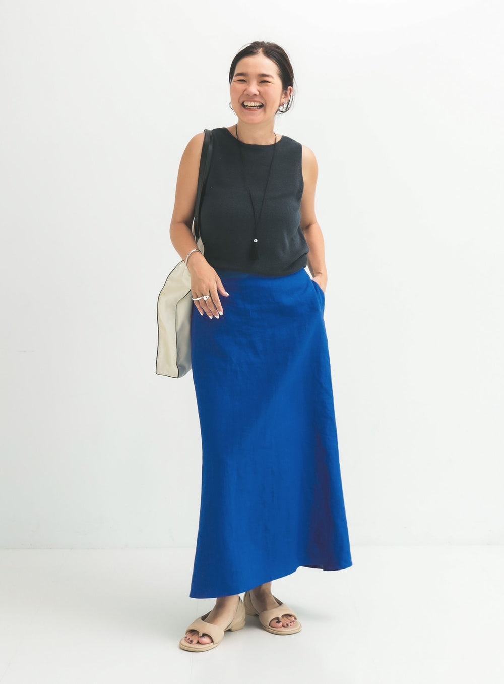 Simple Linen Skirt .M