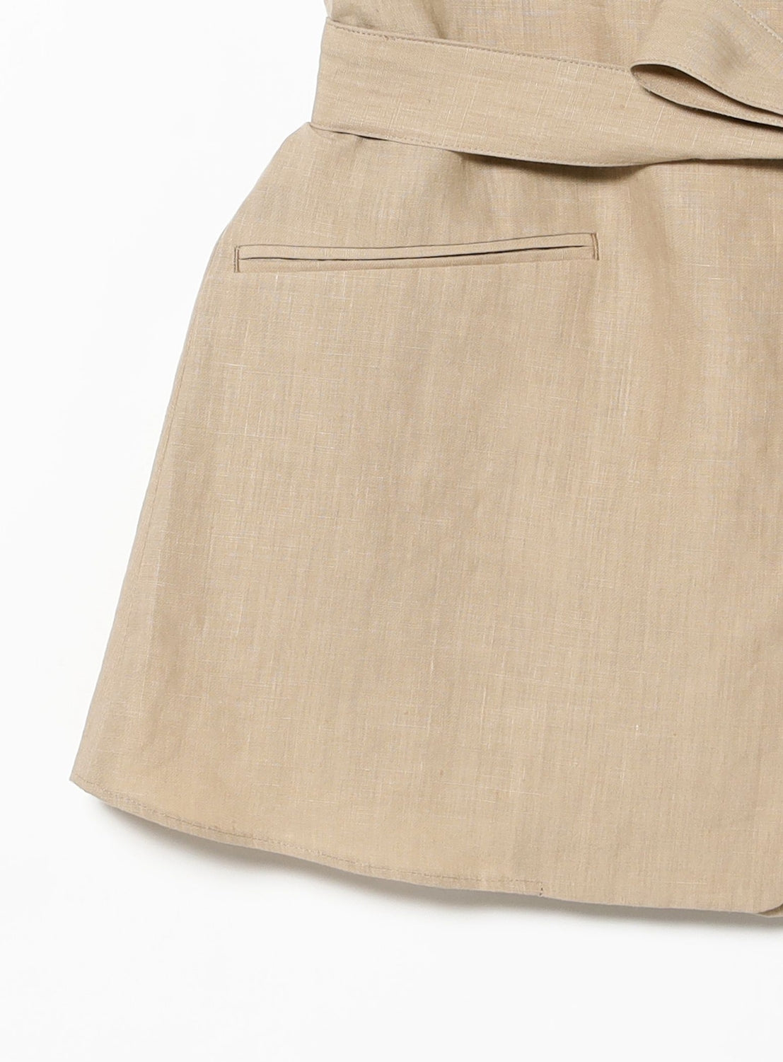 Linen Wrap Vest Blouse .M