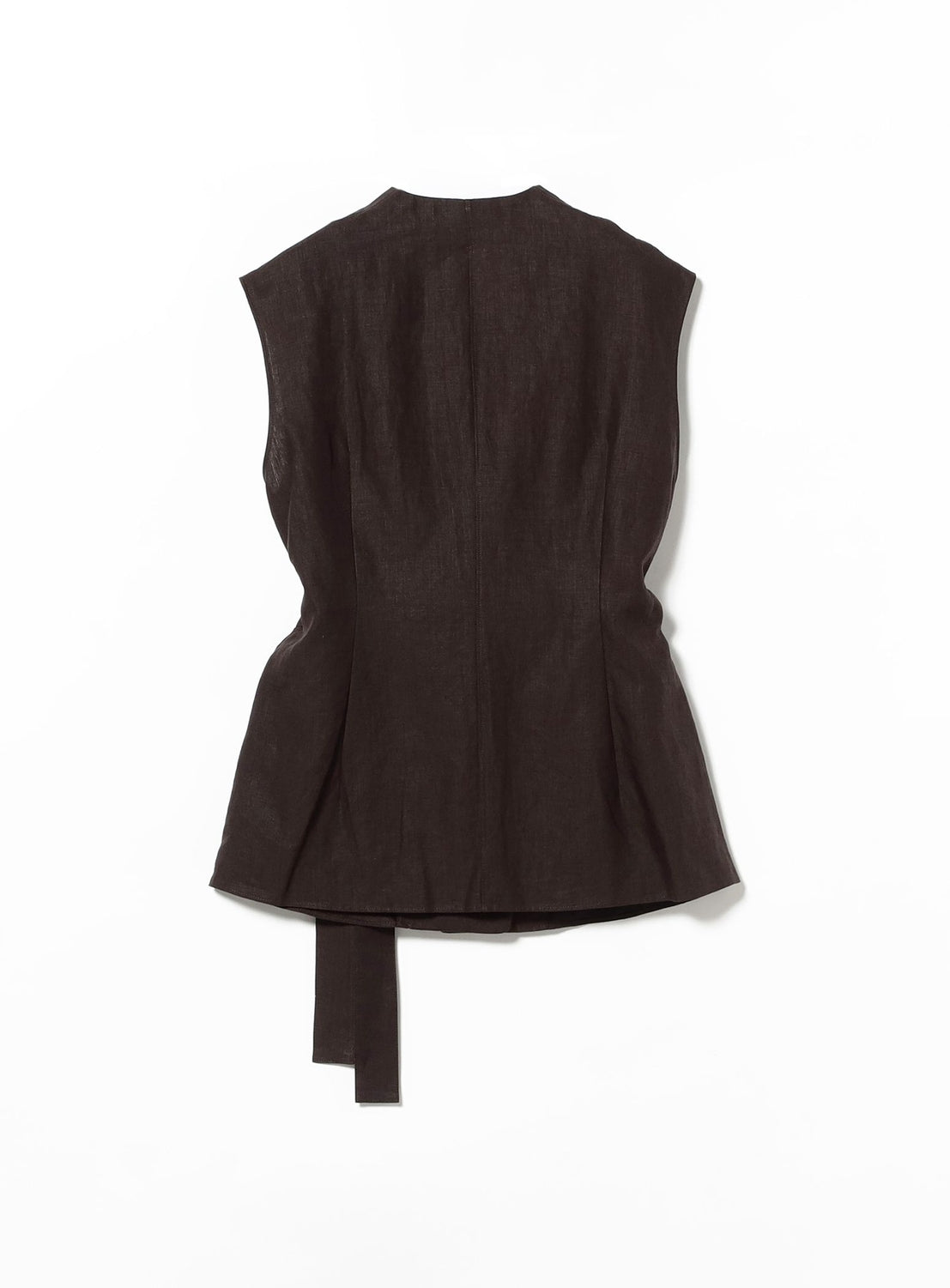 Linen Wrap Vest Blouse .M