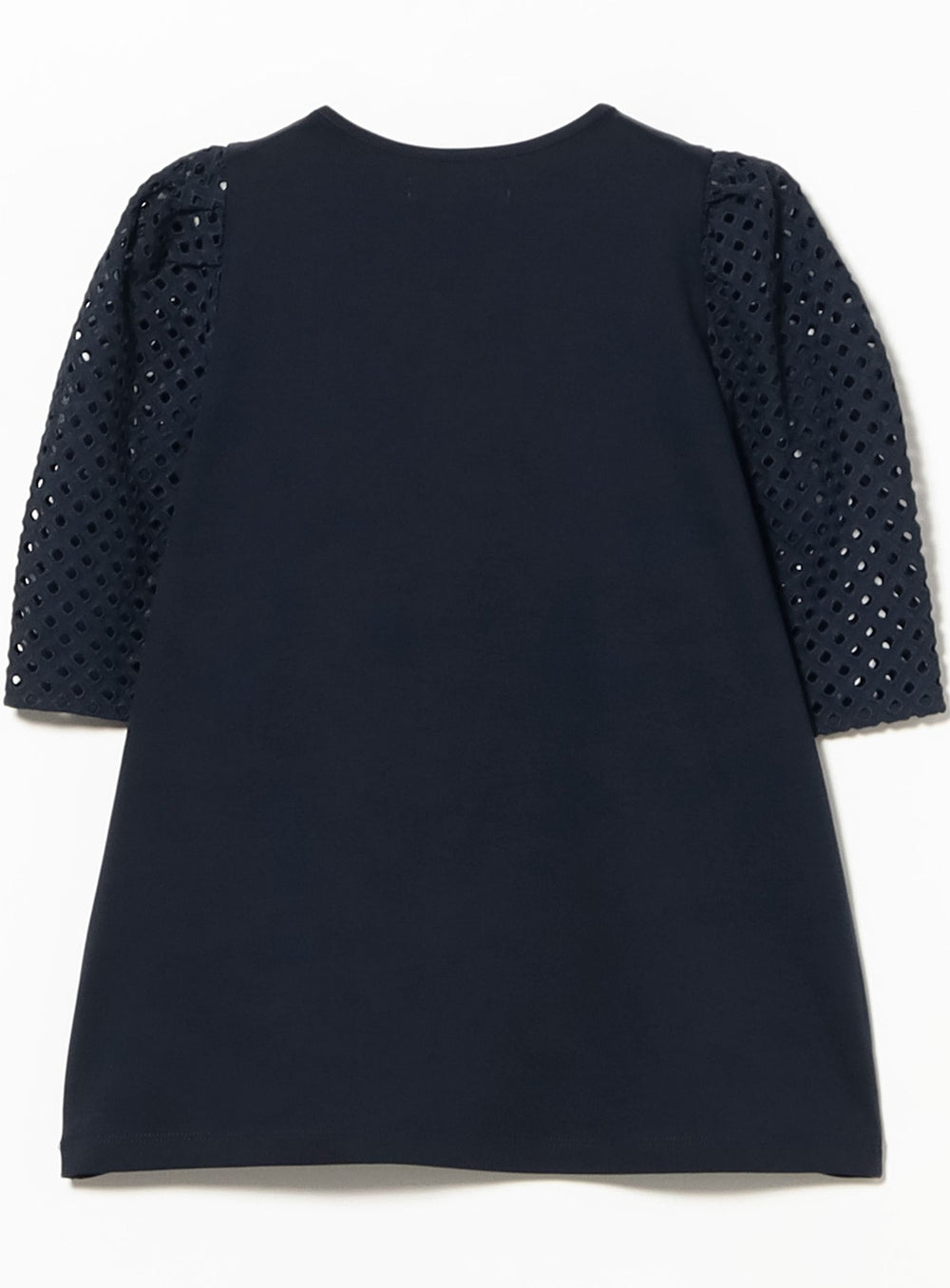 Embroidered Lace Sleeve T-Shirt