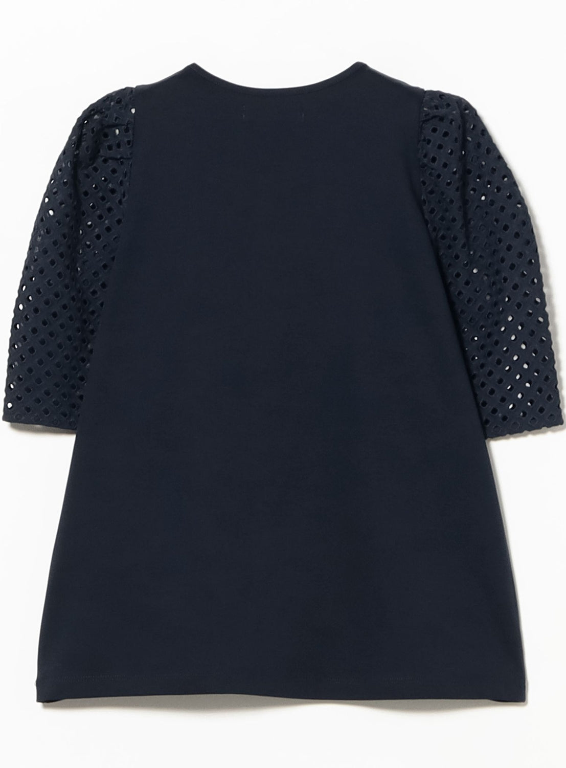 Embroidered Lace Sleeve T-Shirt