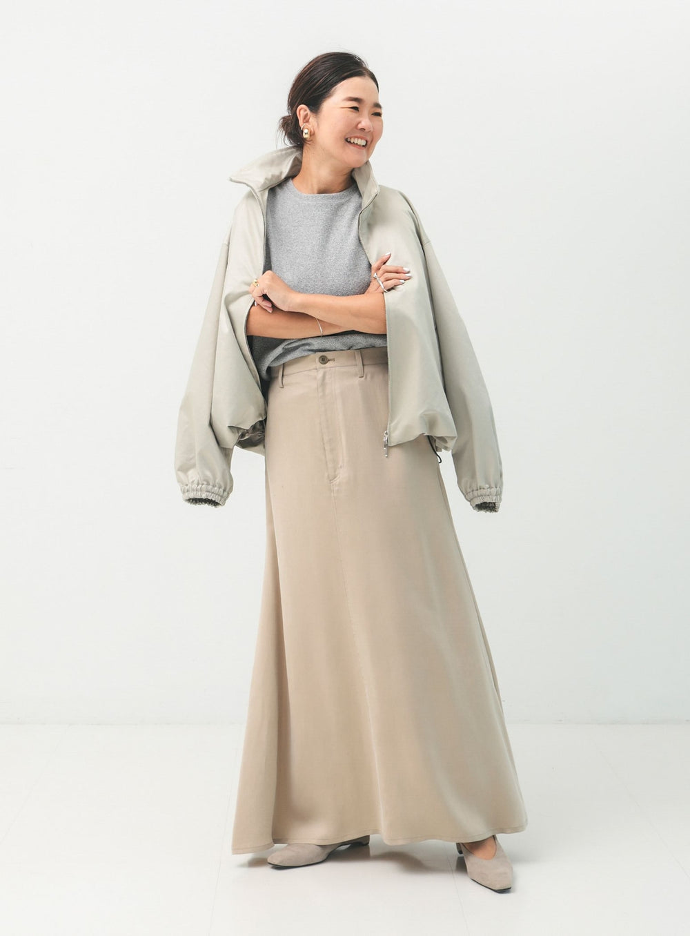 Cupro Back Yoke Skirt