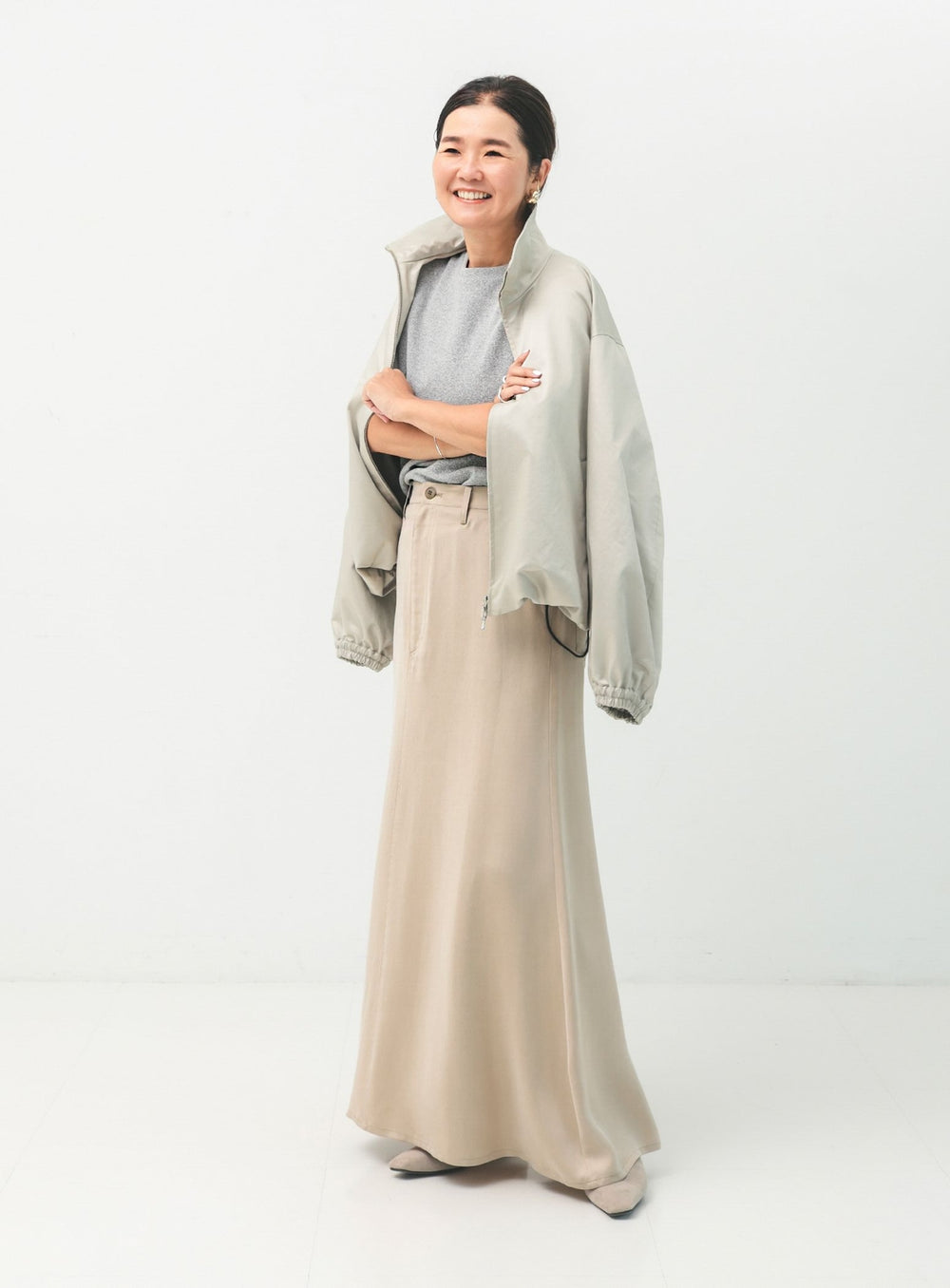 Cupro Back Yoke Skirt
