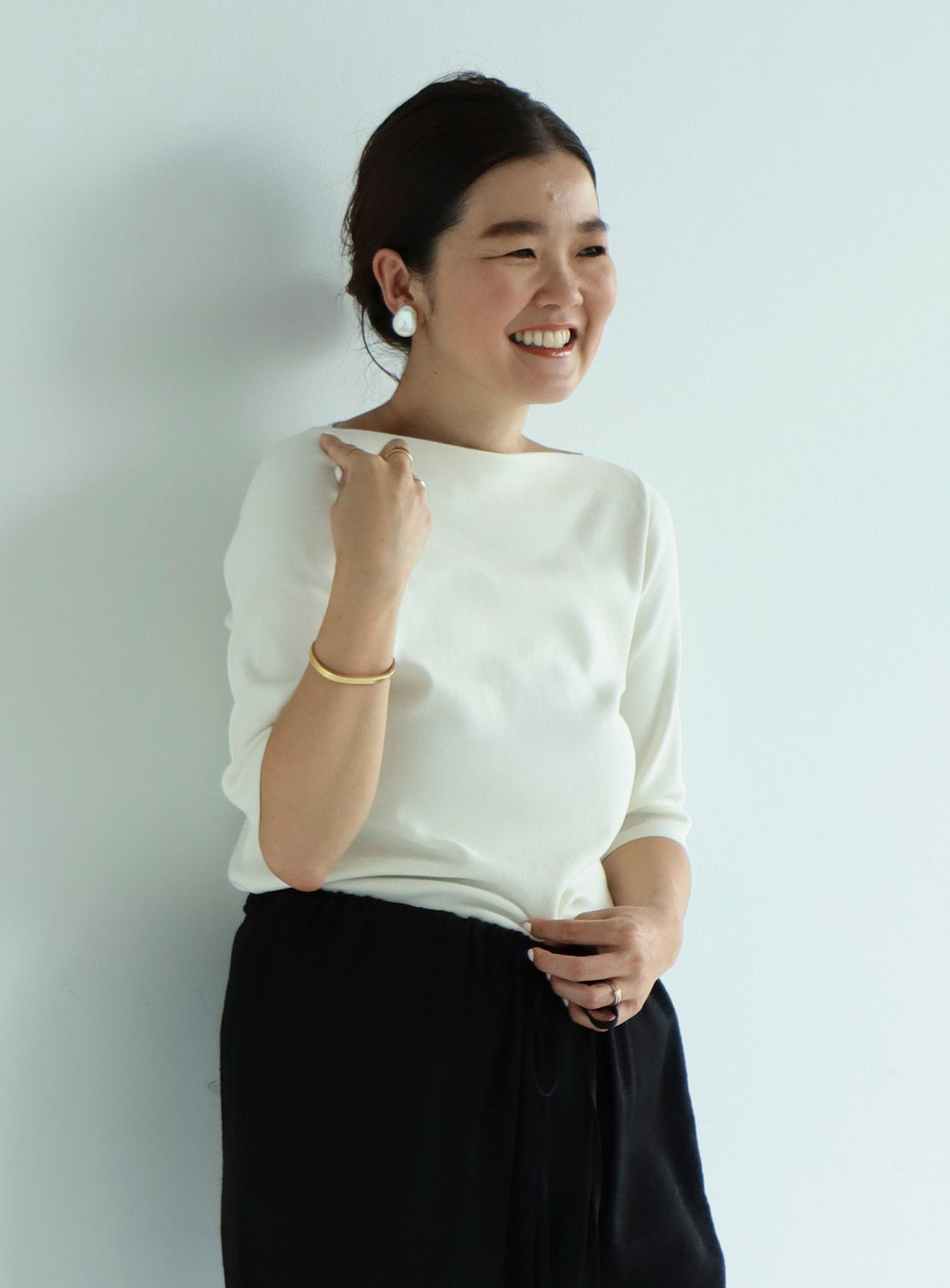 Simple Boat Neck Knit .M