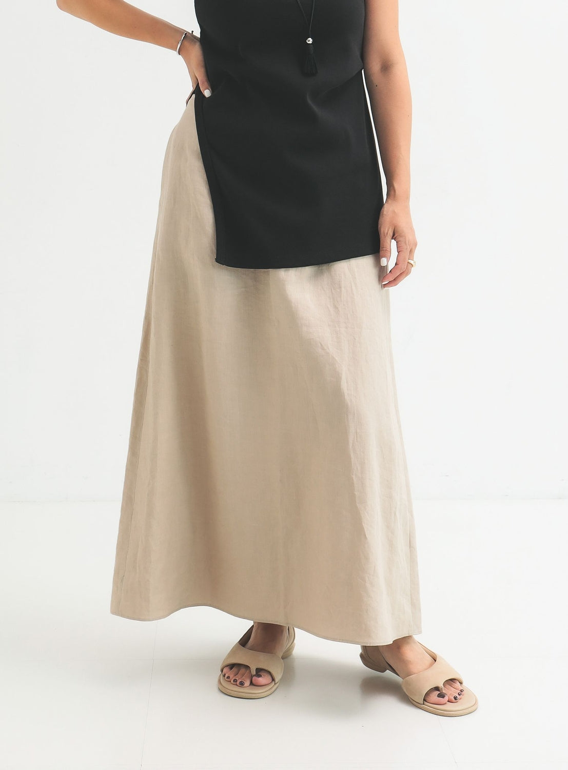Simple Linen Skirt .M
