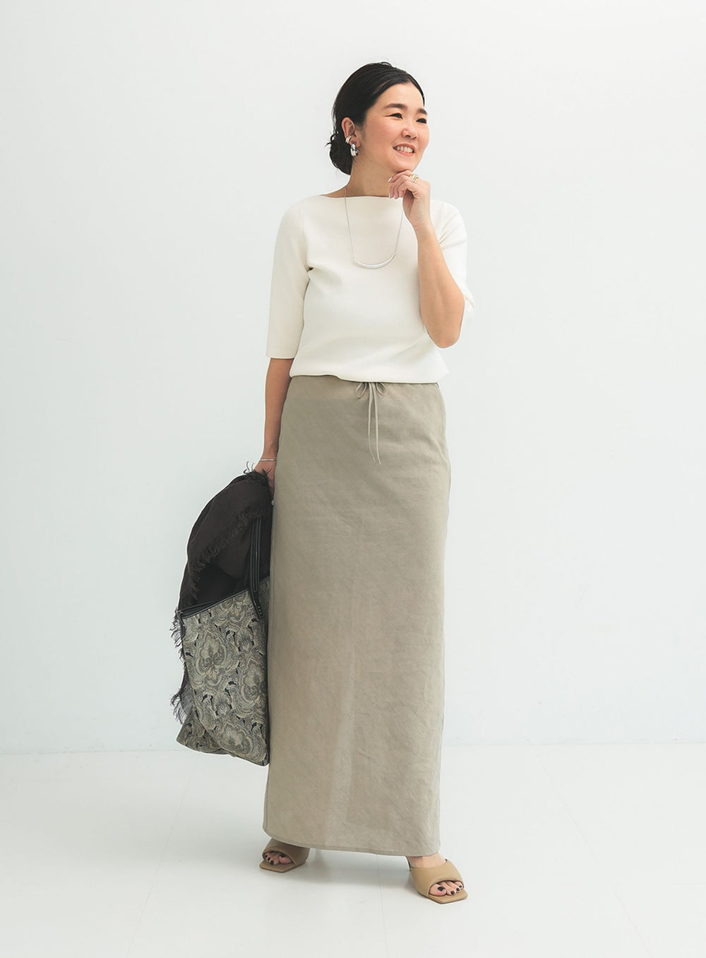 Simple Boat Neck Knit .M