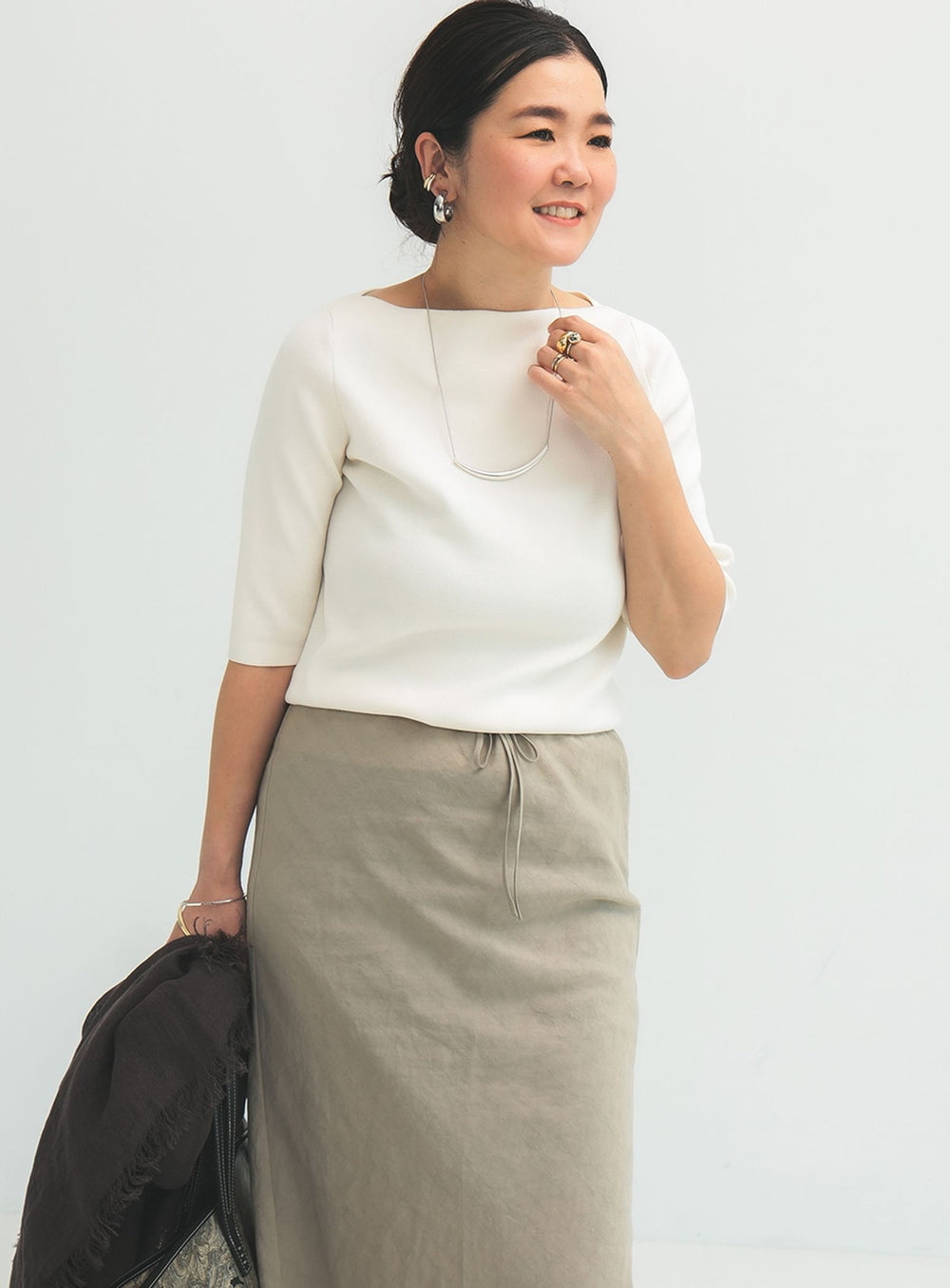 Simple Boat Neck Knit .M