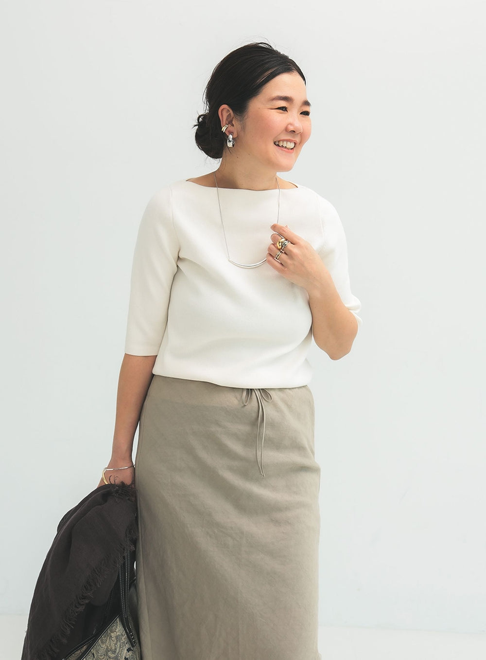 Simple Boat Neck Knit .M