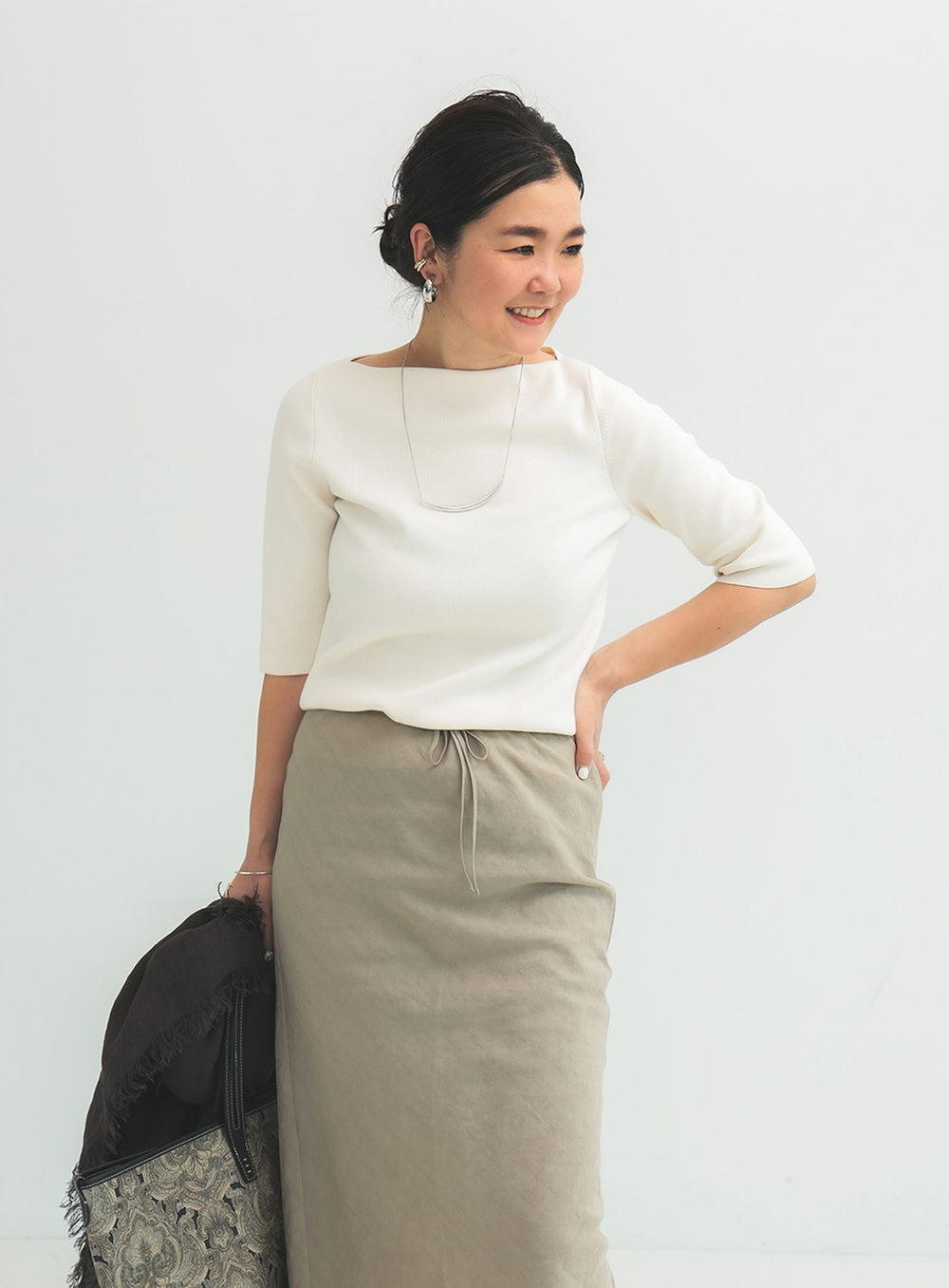 Simple Boat Neck Knit .M