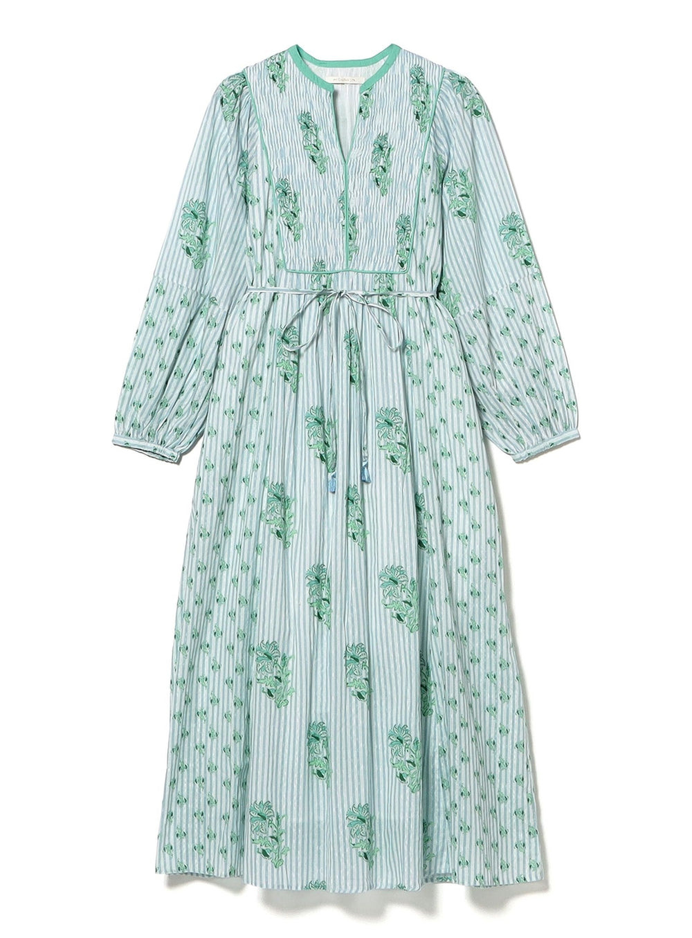 ne Quittez pas / Cotton Jacquard Lily Print Shirred Dress