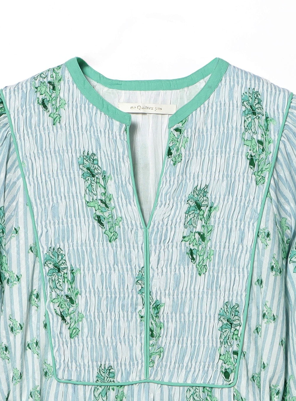 ne Quittez pas / Cotton Jacquard Lily Print Shirred Dress