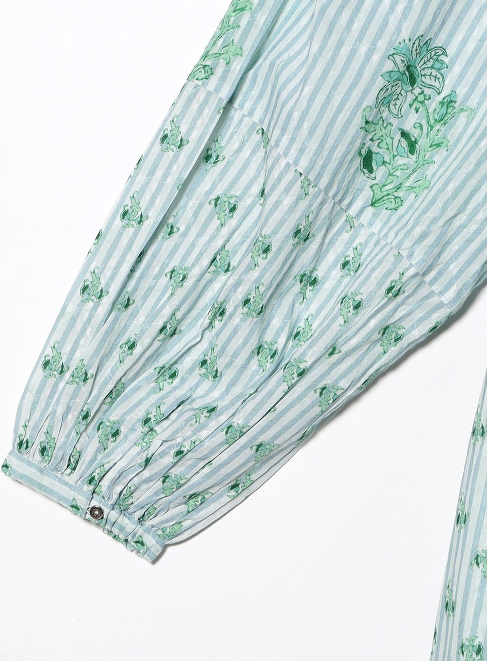 ne Quittez pas / Cotton Jacquard Lily Print Shirred Dress