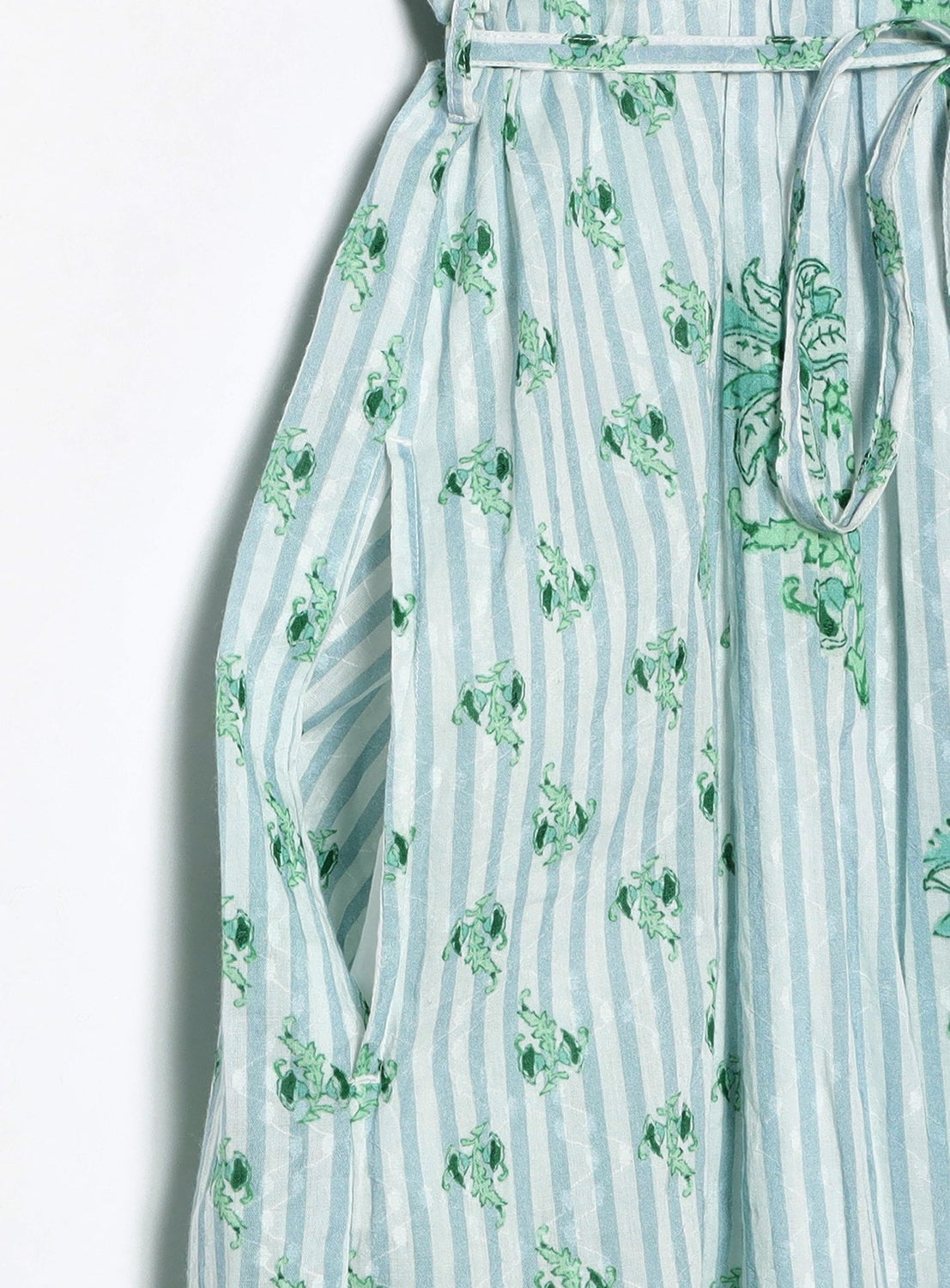 ne Quittez pas / Cotton Jacquard Lily Print Shirred Dress