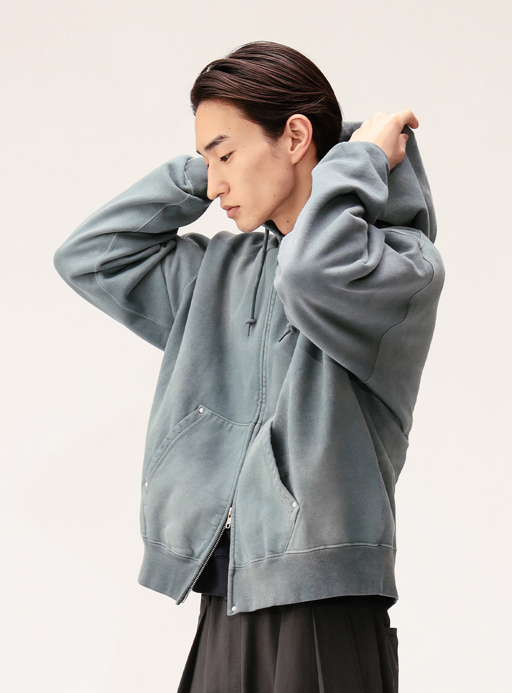 Fade Rivet Zip Hoodie