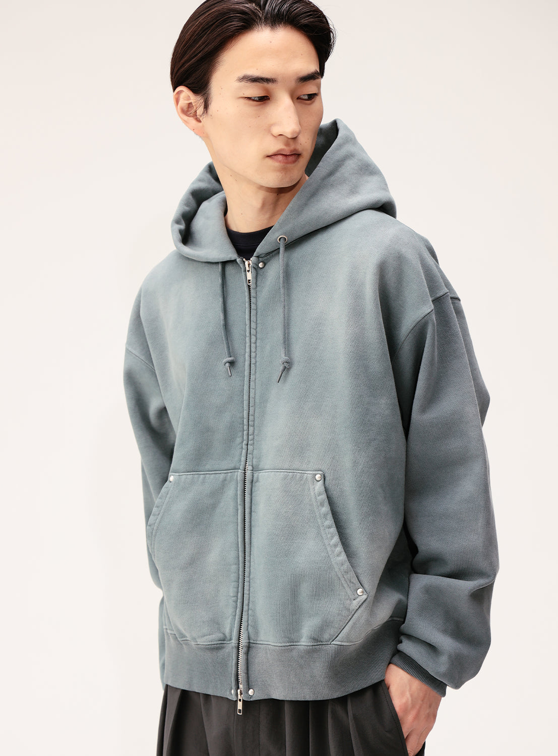 Fade Rivet Zip Hoodie
