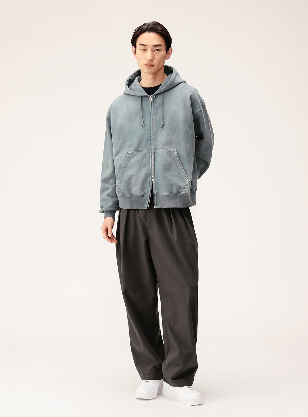 Fade Rivet Zip Hoodie