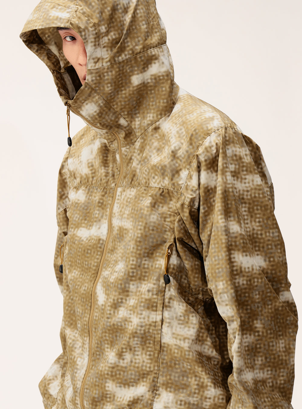 Wide Fit Digital Mosaic Zip-Up Tech Hoodie
