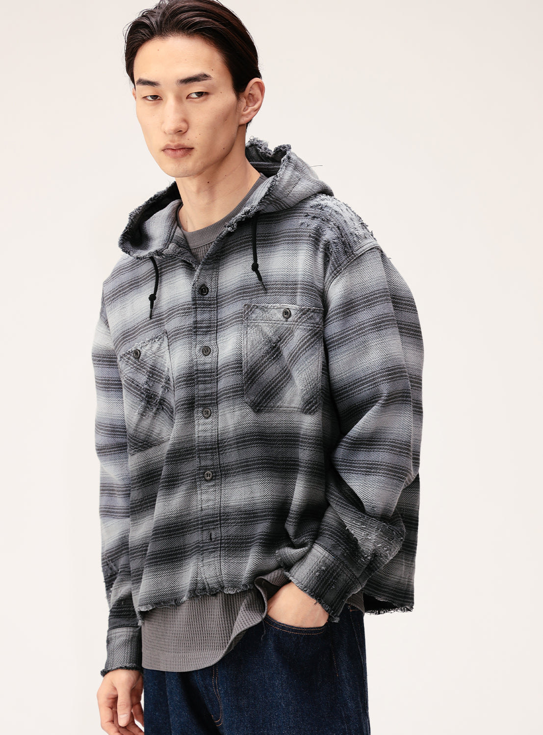 Damage Flannel Hood Shirt