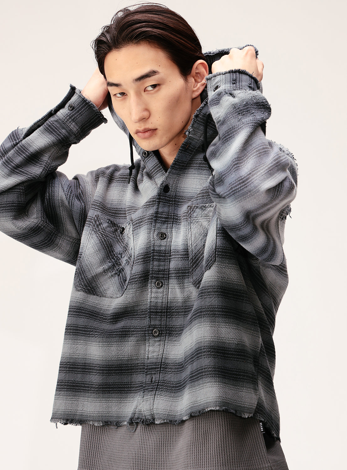 Damage Flannel Hood Shirt
