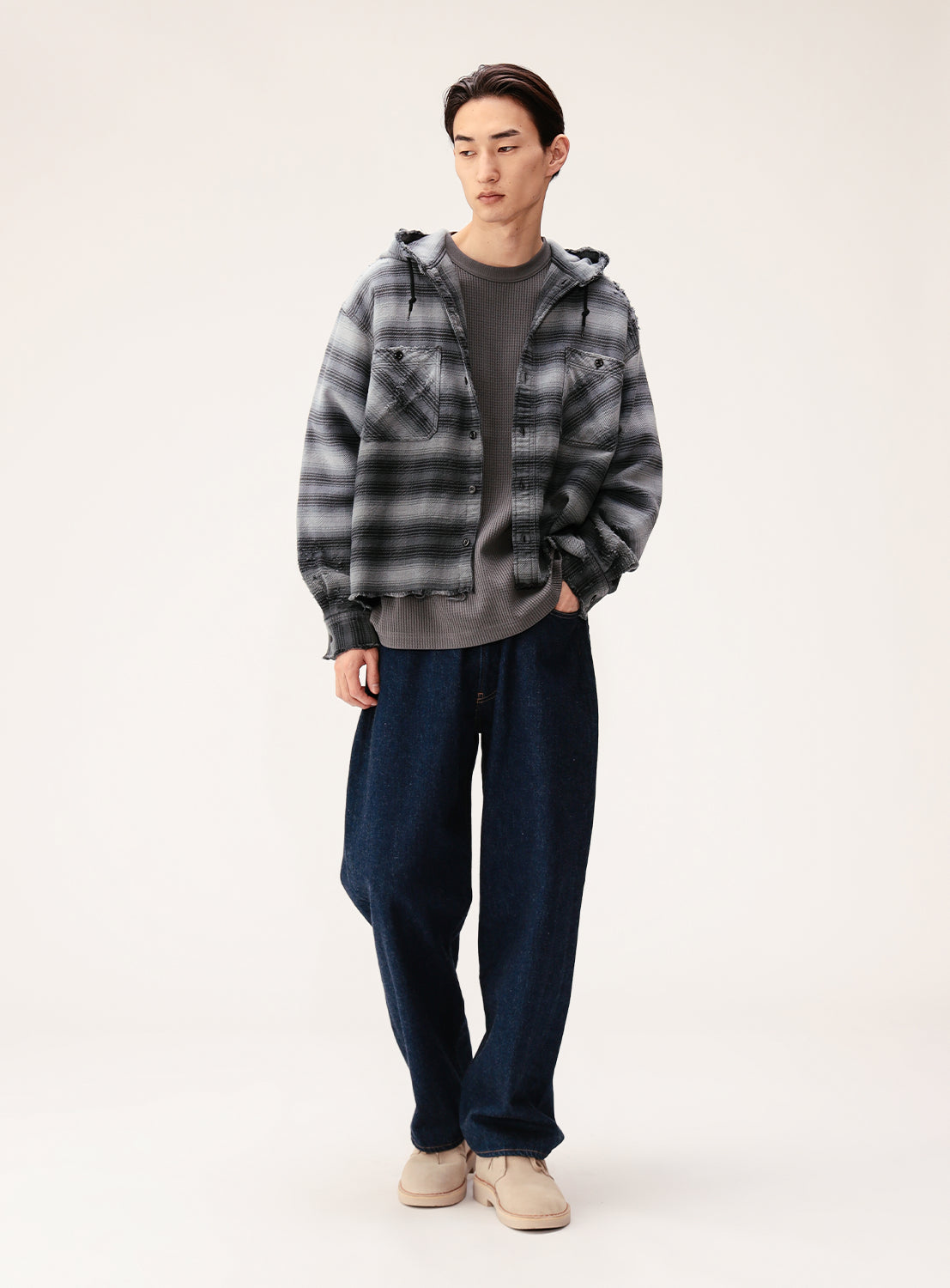 Damage Flannel Hood Shirt