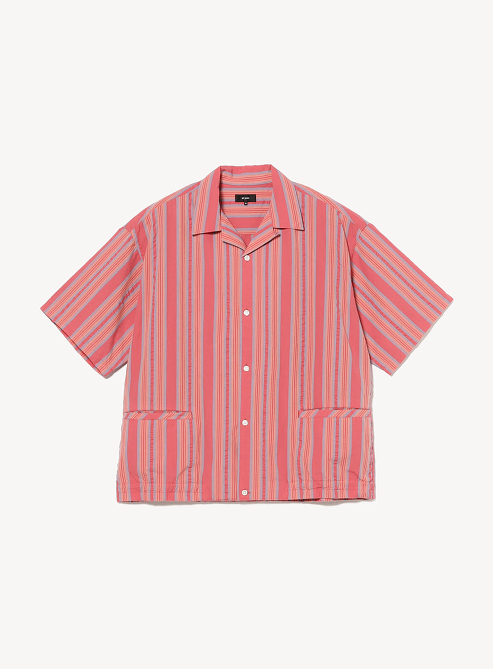 เสื้อเชิ้ตคอปกเปิดลายทางหลากสี ทรงหลวม