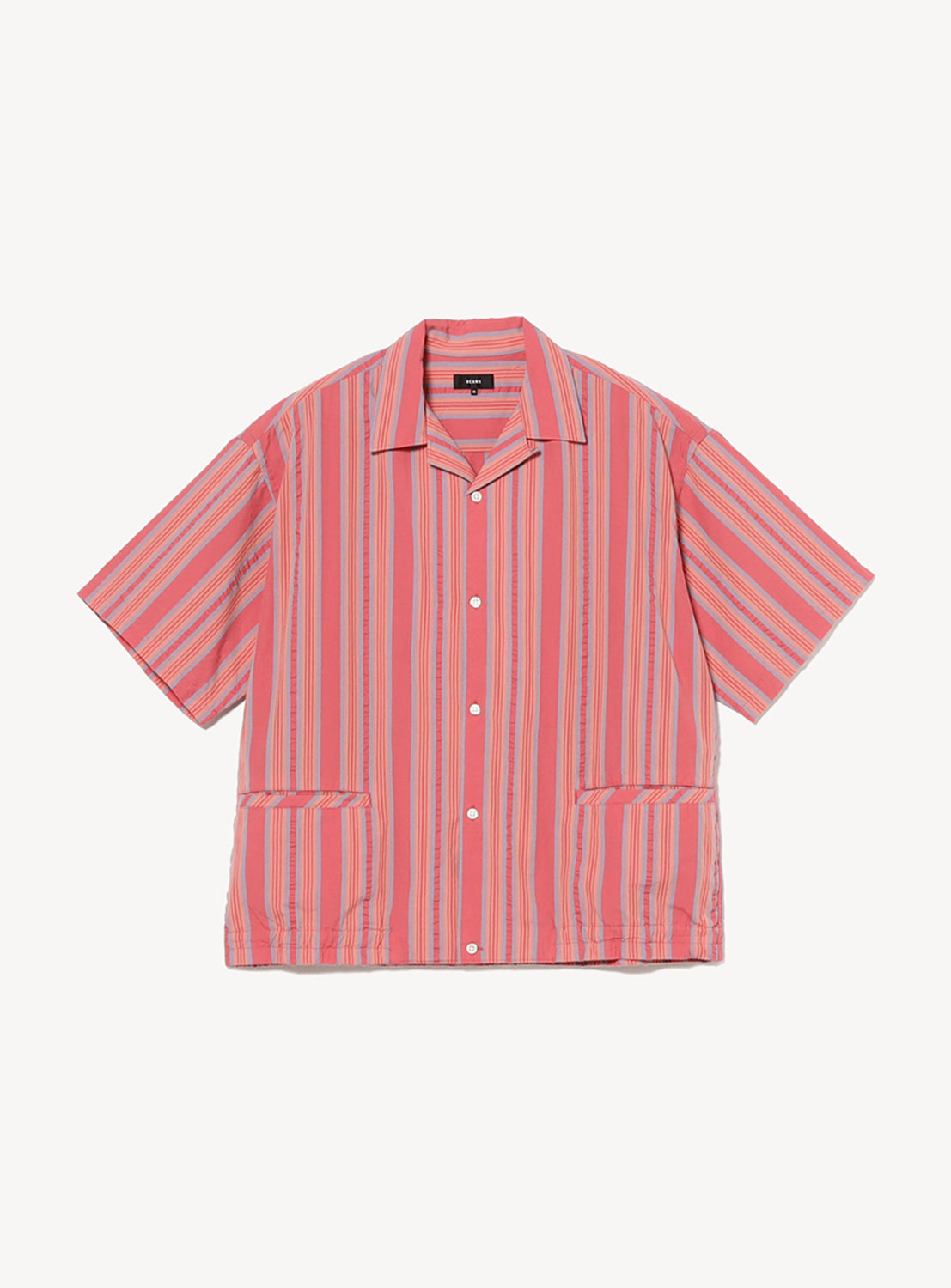 เสื้อเชิ้ตคอปกเปิดลายทางหลากสี ทรงหลวม