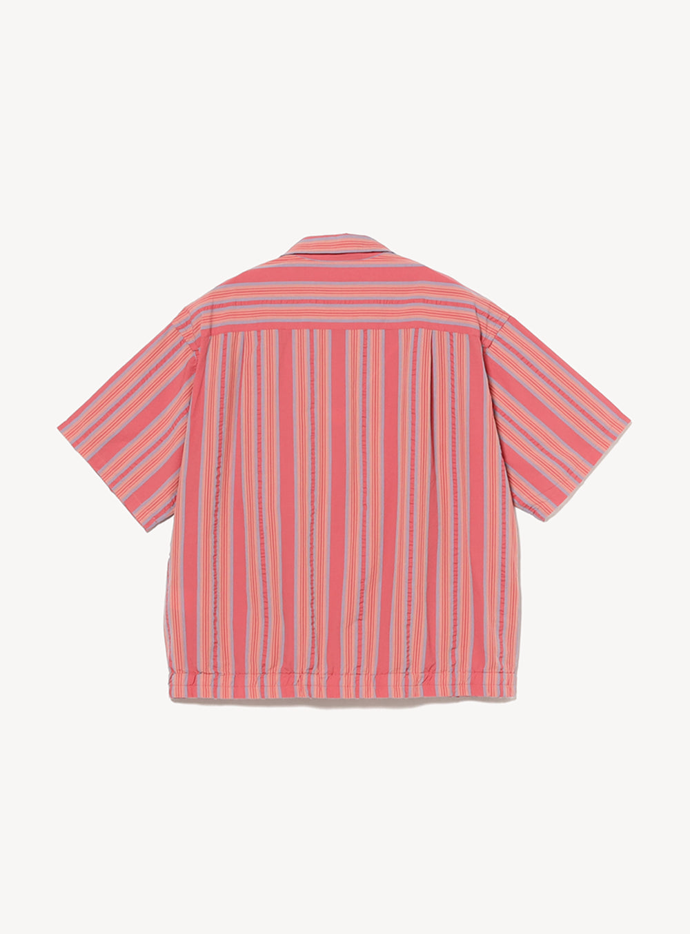 เสื้อเชิ้ตคอปกเปิดลายทางหลากสี ทรงหลวม