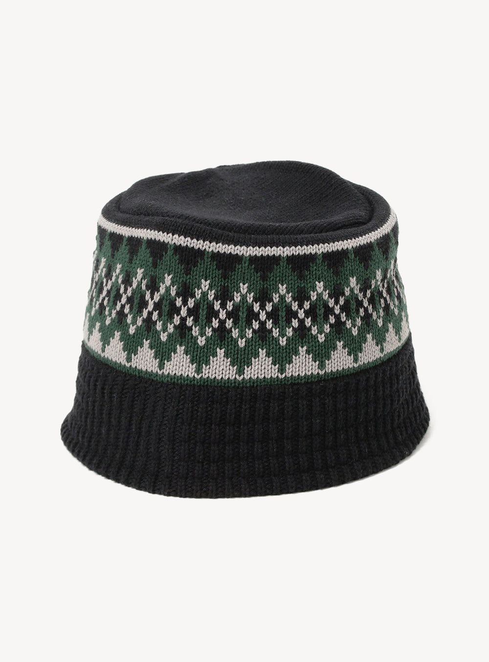 Diamond Jacquard Knit Bucket Hat