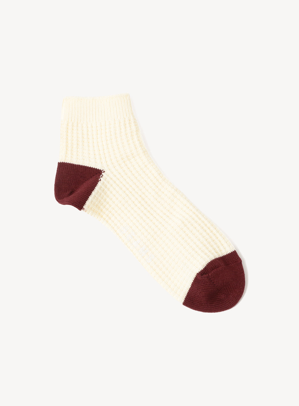 Two-Tone Waffle Crew Socks